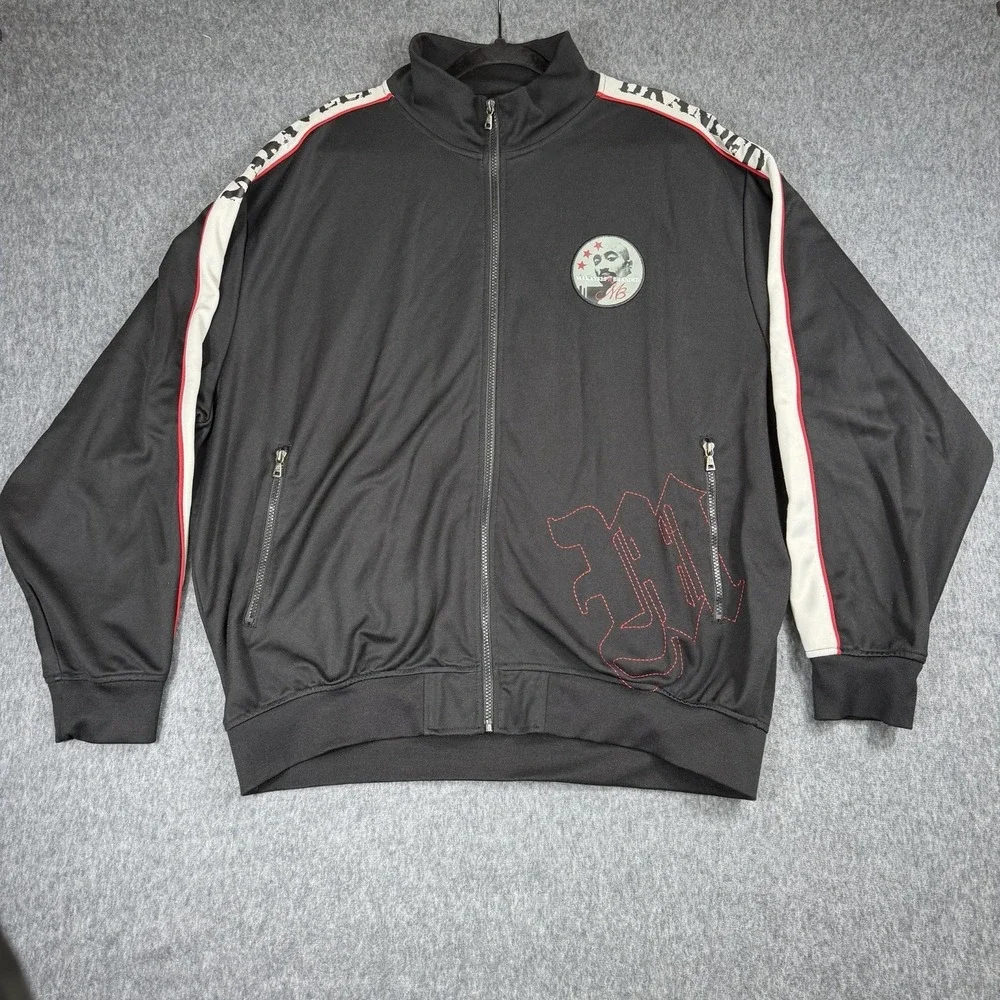 Vintage Y2K Makaveli‎ Branded 2Pac Track Jacket Full Zip Mens Size XXL
